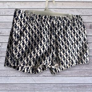 J. Crew Chino Navy and White Seahorse Print Women's Shorts size 00